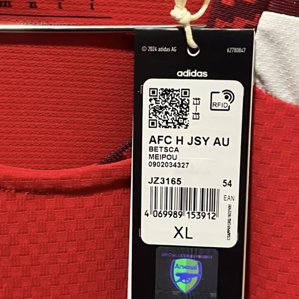 Arsenal 2026 – 27 Jersey Local Authentic Rojo – Dorsal Incluido