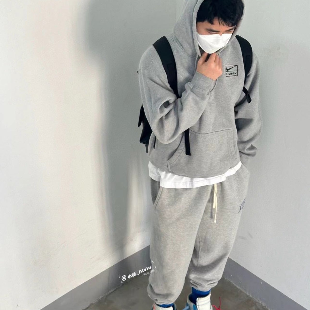 Nike Hoodie Stussy 2025 Gris