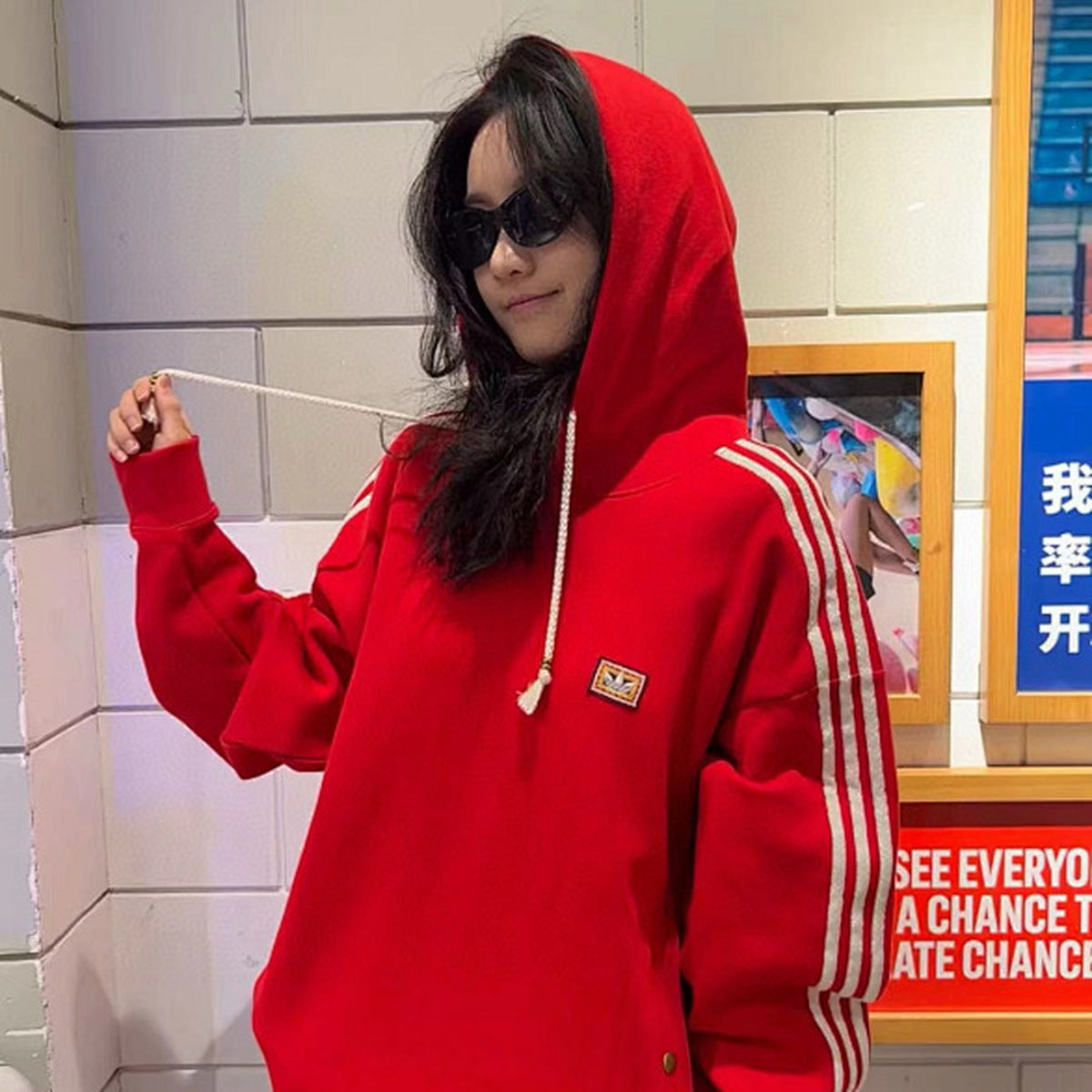 Adidas Originals Hoodie con Capucha 2026 Rojo