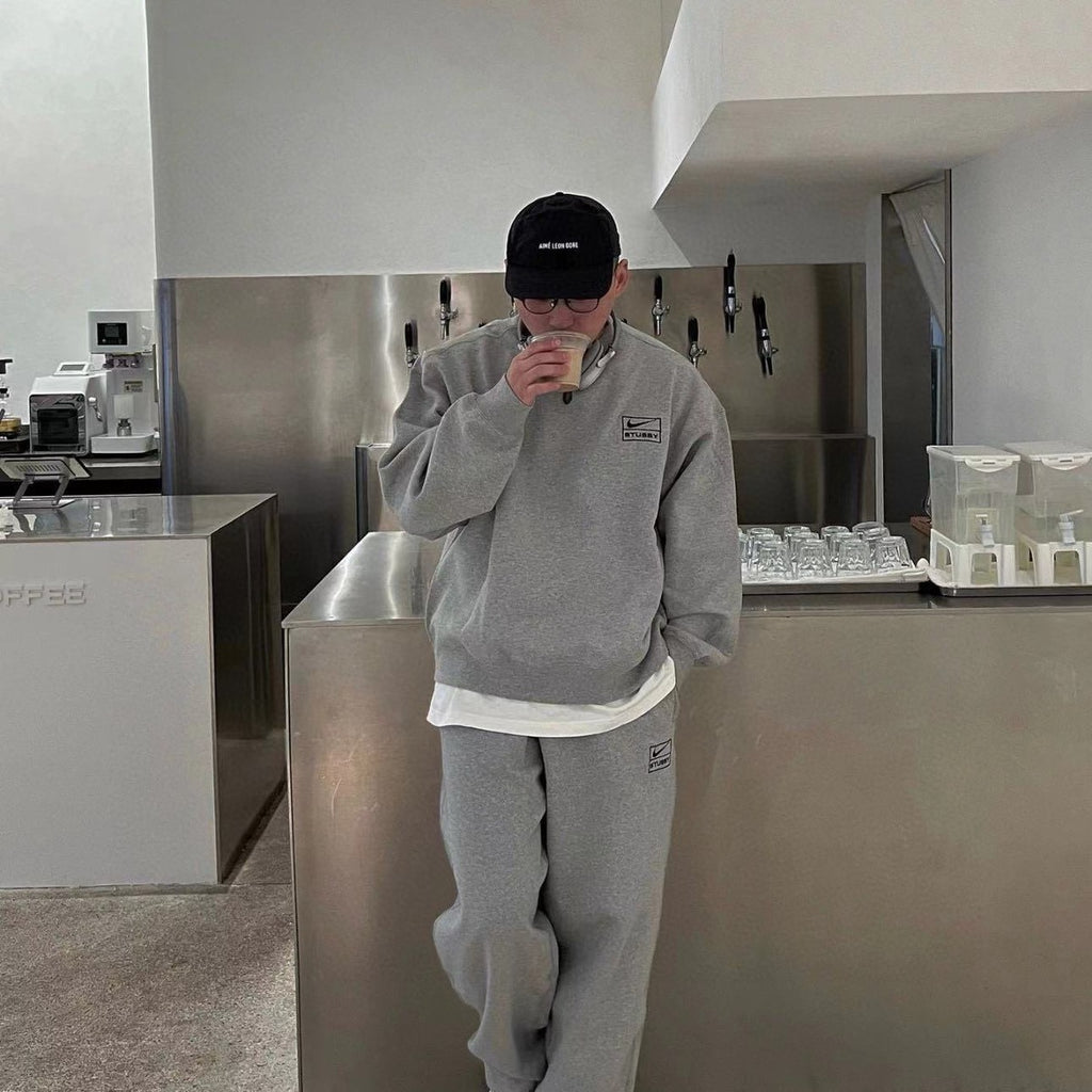 Nike Stussy Hoodie con Capucha 2023 Gris