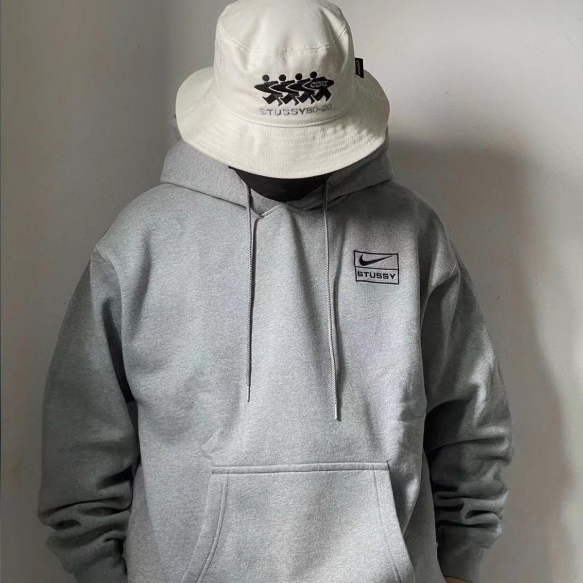Nike Hoodie Stussy 2025 Gris