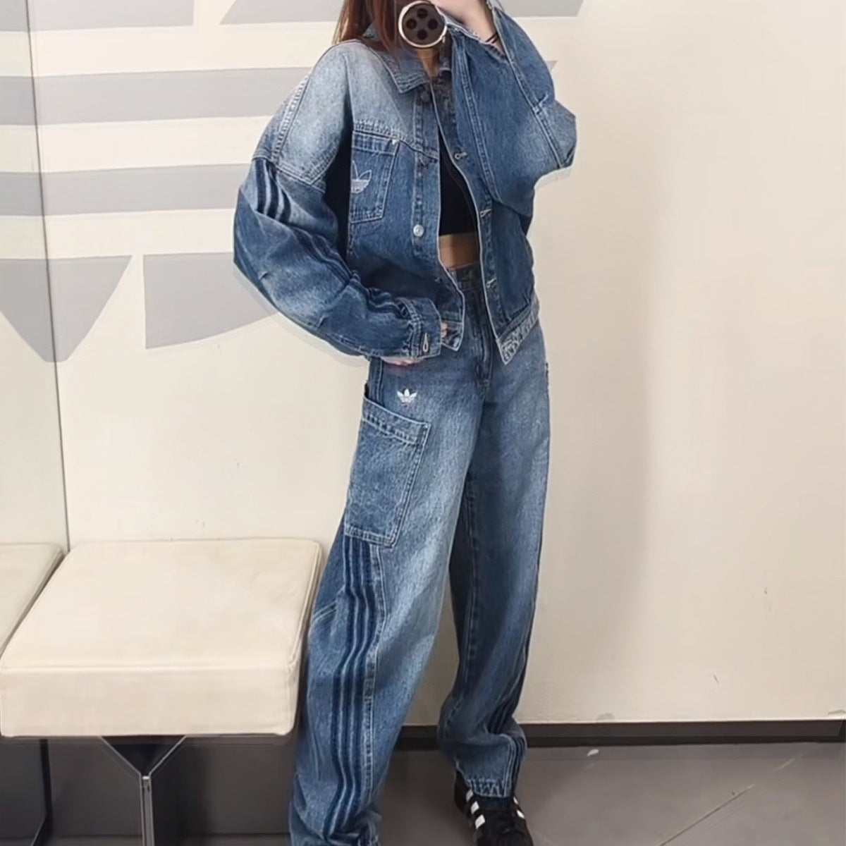 Adidas Originals Pants Denim 2026 Azul