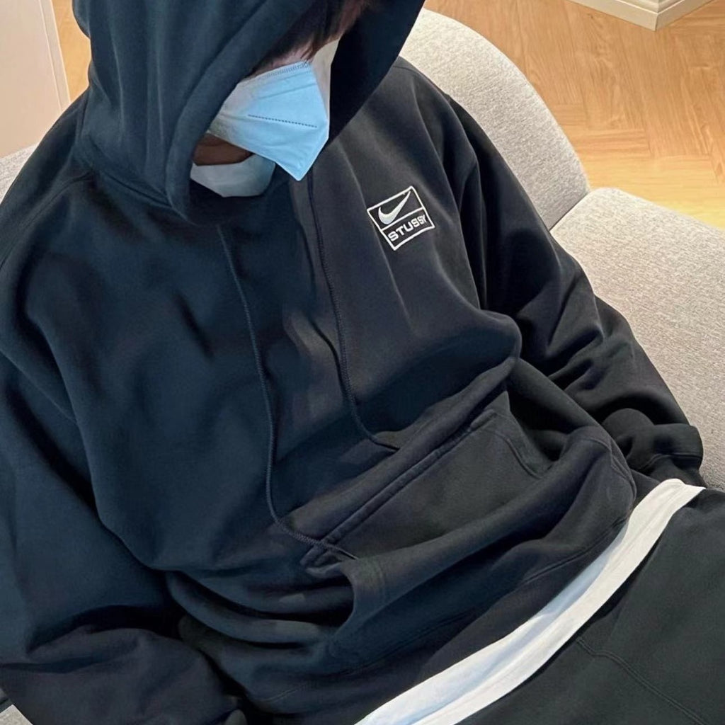 Nike Hoodie Stussy logo 2025 Negro