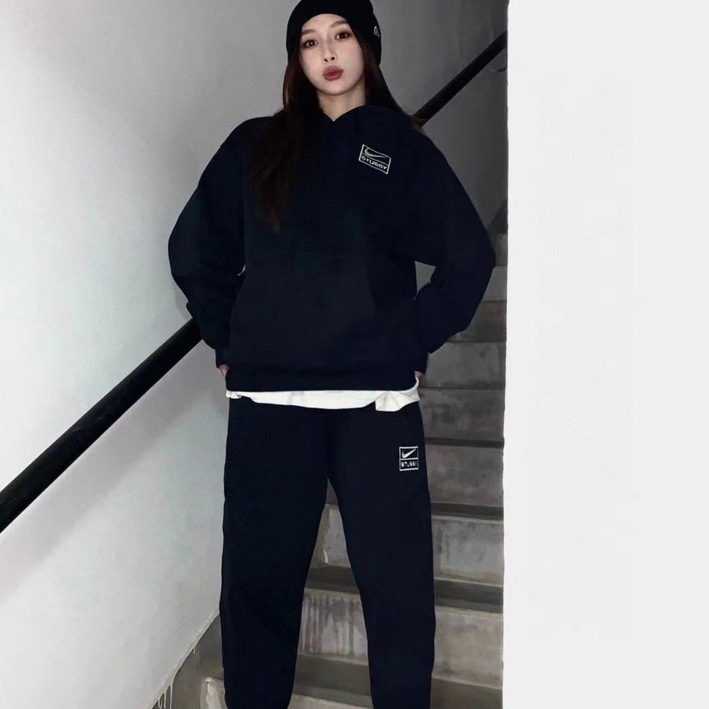 Nike Hoodie Stussy logo 2025 Negro