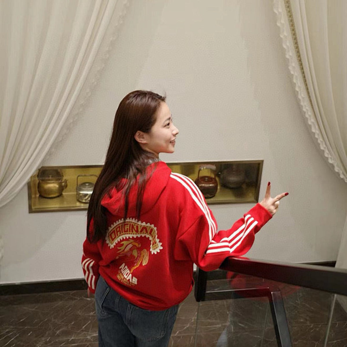 Adidas Originals Hoodie con Capucha 2026 Rojo