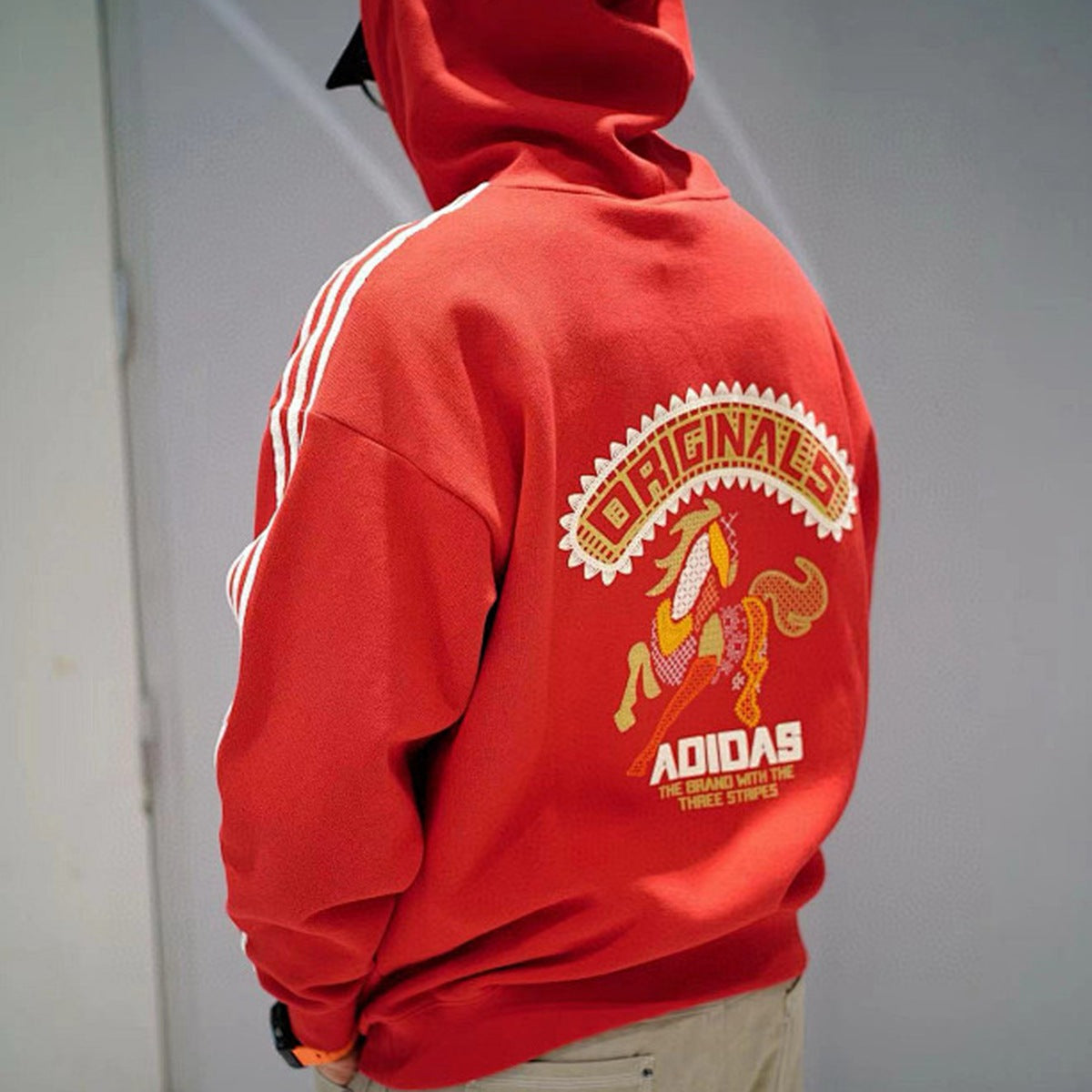 Adidas Originals Hoodie con Capucha 2026 Rojo