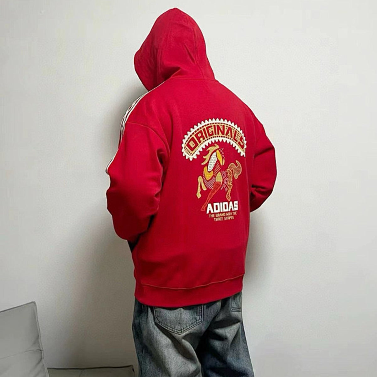 Adidas Originals Hoodie con Capucha 2026 Rojo