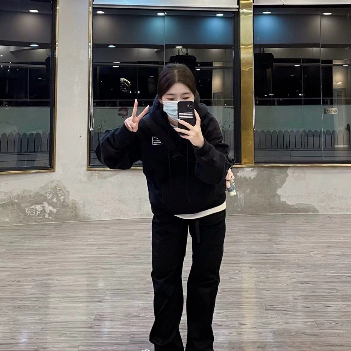 Nike Hoodie Stussy logo 2025 Negro