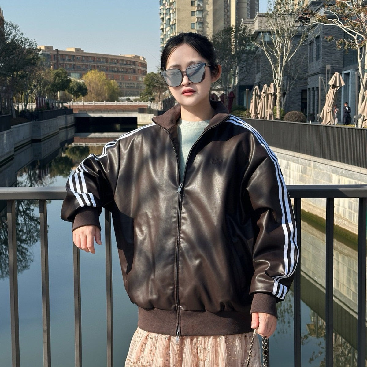 Adidas Originals Chaqueta Piel 2026 Café