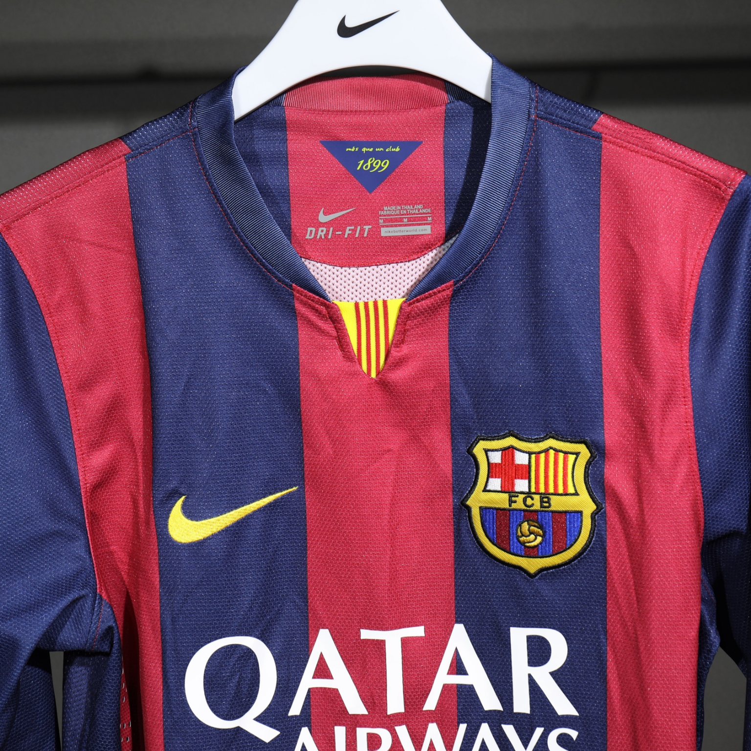 FC Barcelona 2014/15 – Jersey Local Authentic Retro Manga Larga / Dorsal Incluido