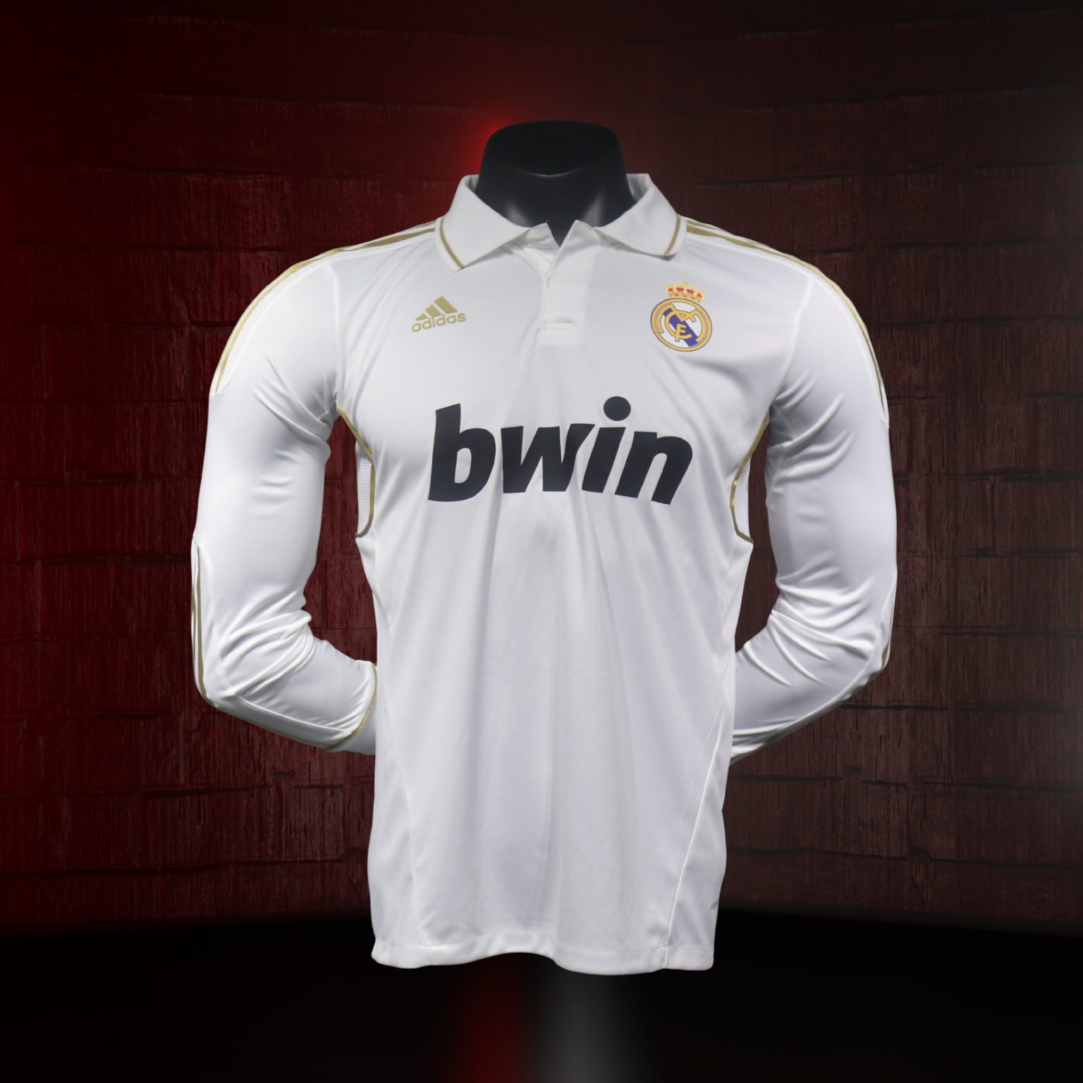 Real Madrid 2011/12 – Jersey Local Authentic Retro Manga Larga / Dorsal Incluido