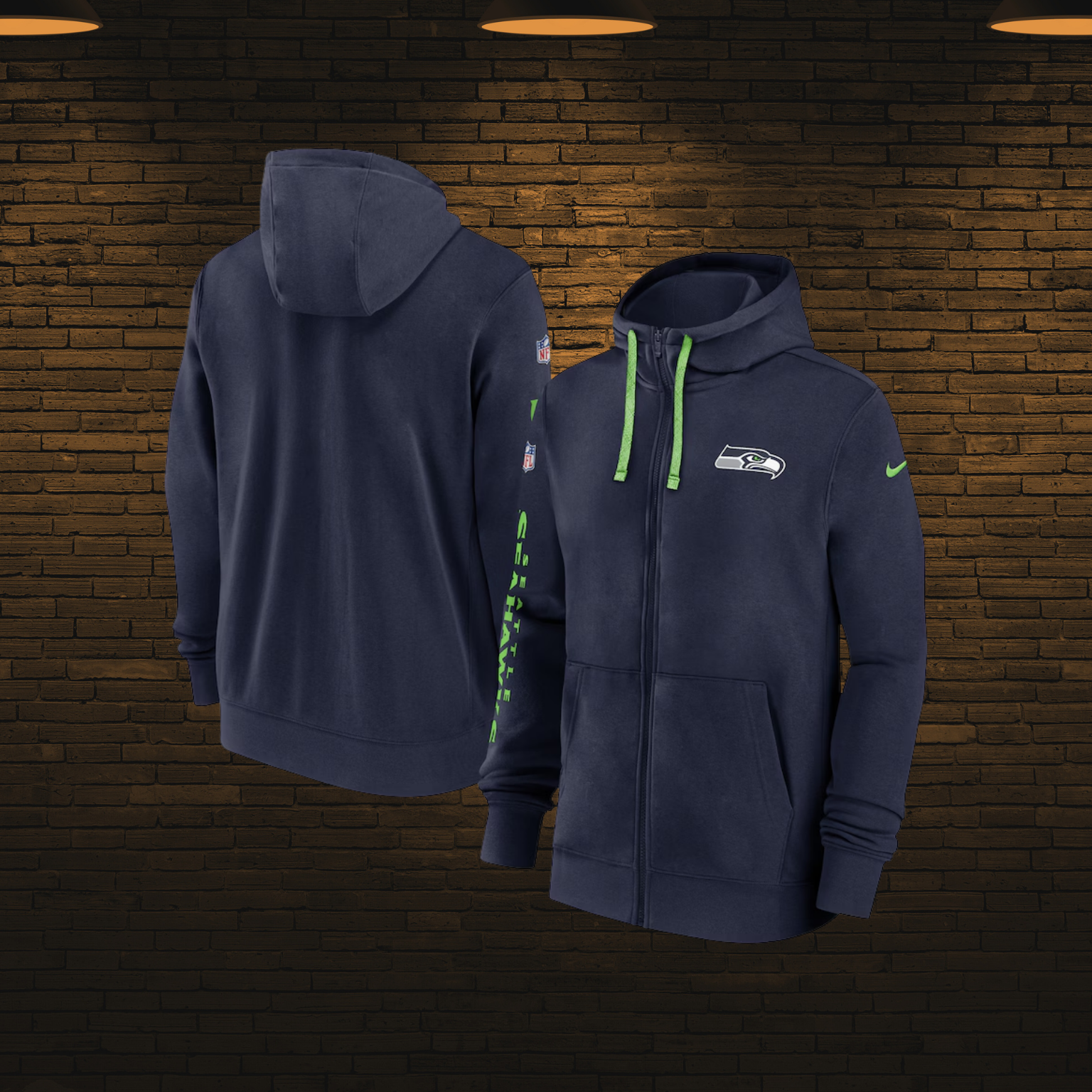 Sudadera NFL con cierre 2025 — Seattle Seahawks 💚 (S–4XL)