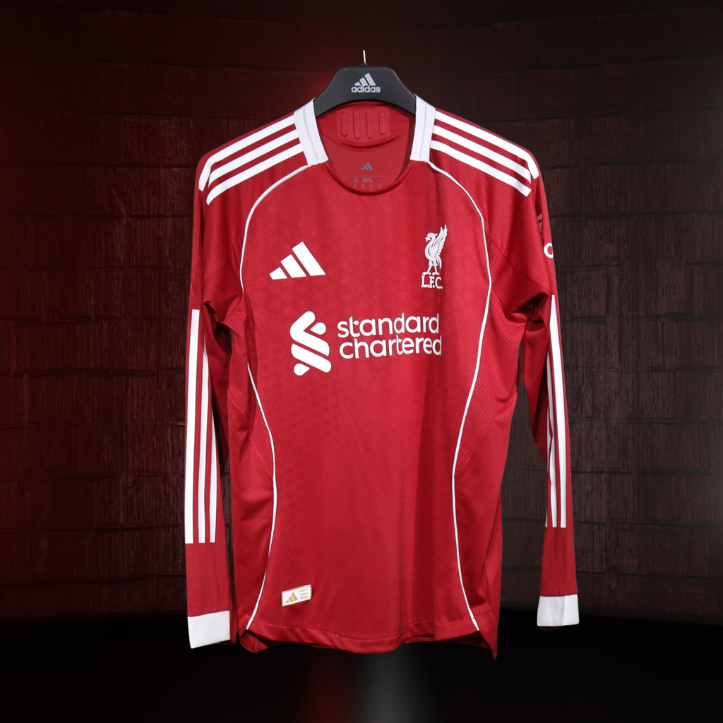 Liverpool 2025/26 – Jersey Local Autentic Manga Larga / Dorsal Incluido