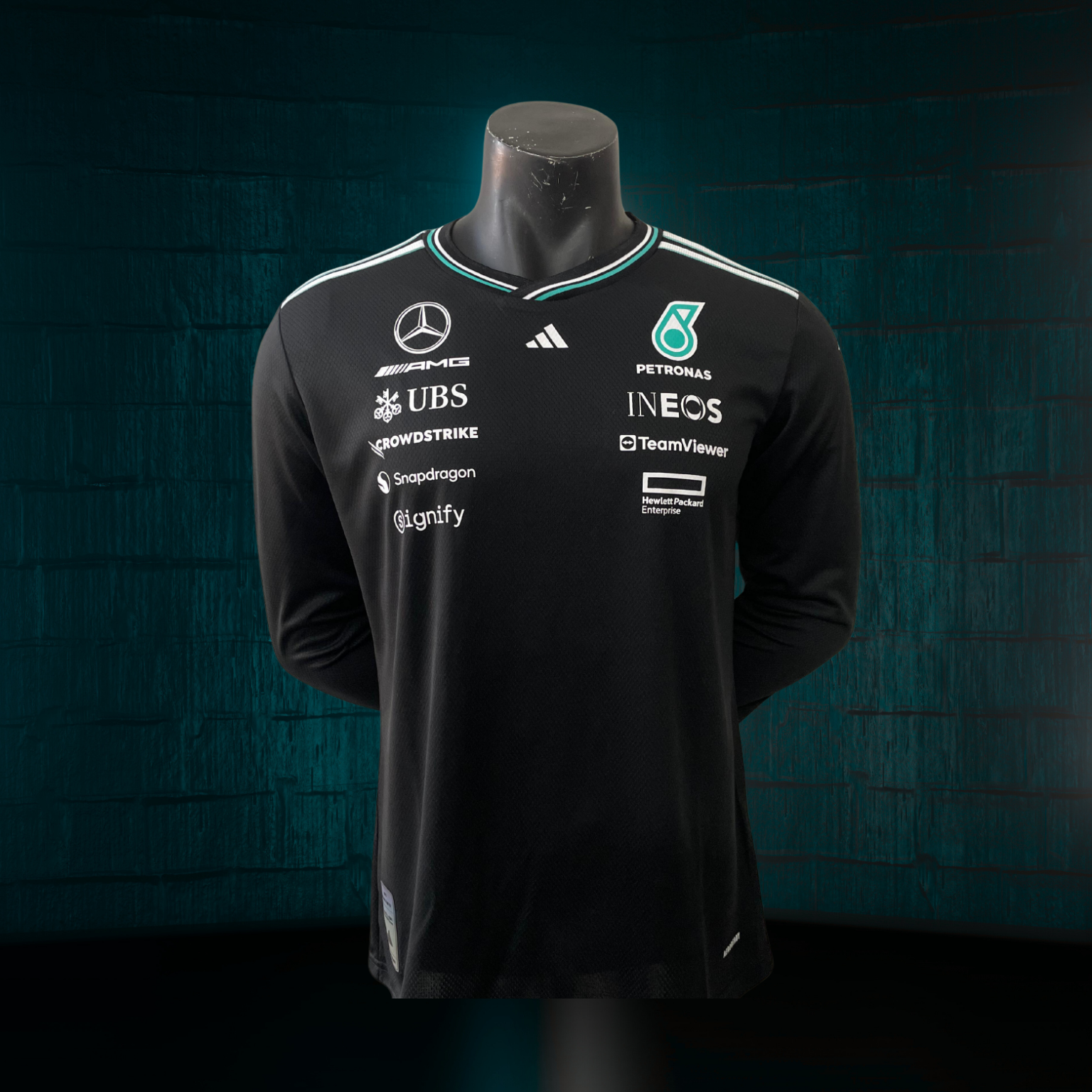 Jersey Authentic Manga Larga de Piloto del Equipo de F1 Mercedes-AMG Petronas 2025
