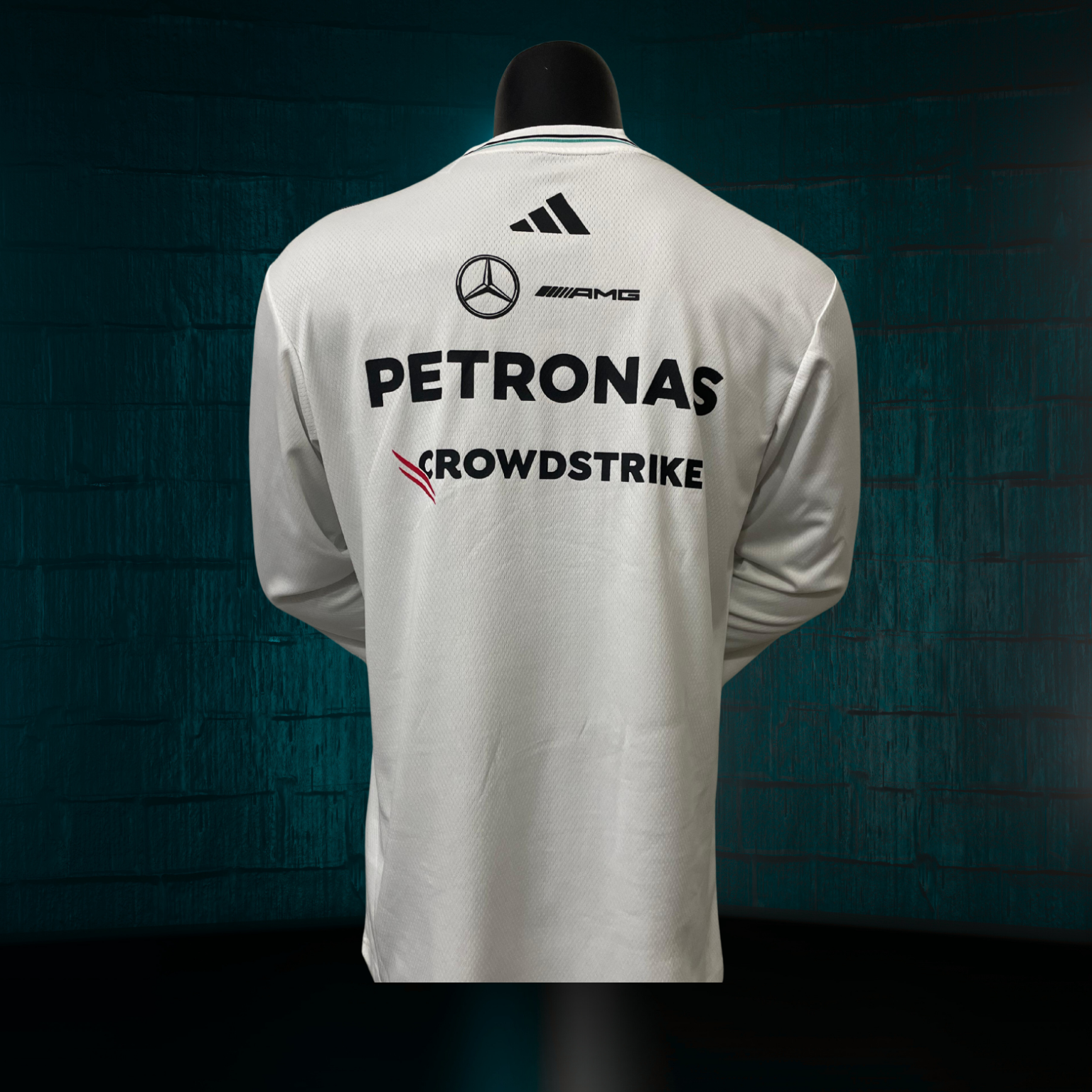 Jersey Blanca Authentic Manga Larga de Piloto del Equipo de F1 Mercedes-AMG Petronas 2025
