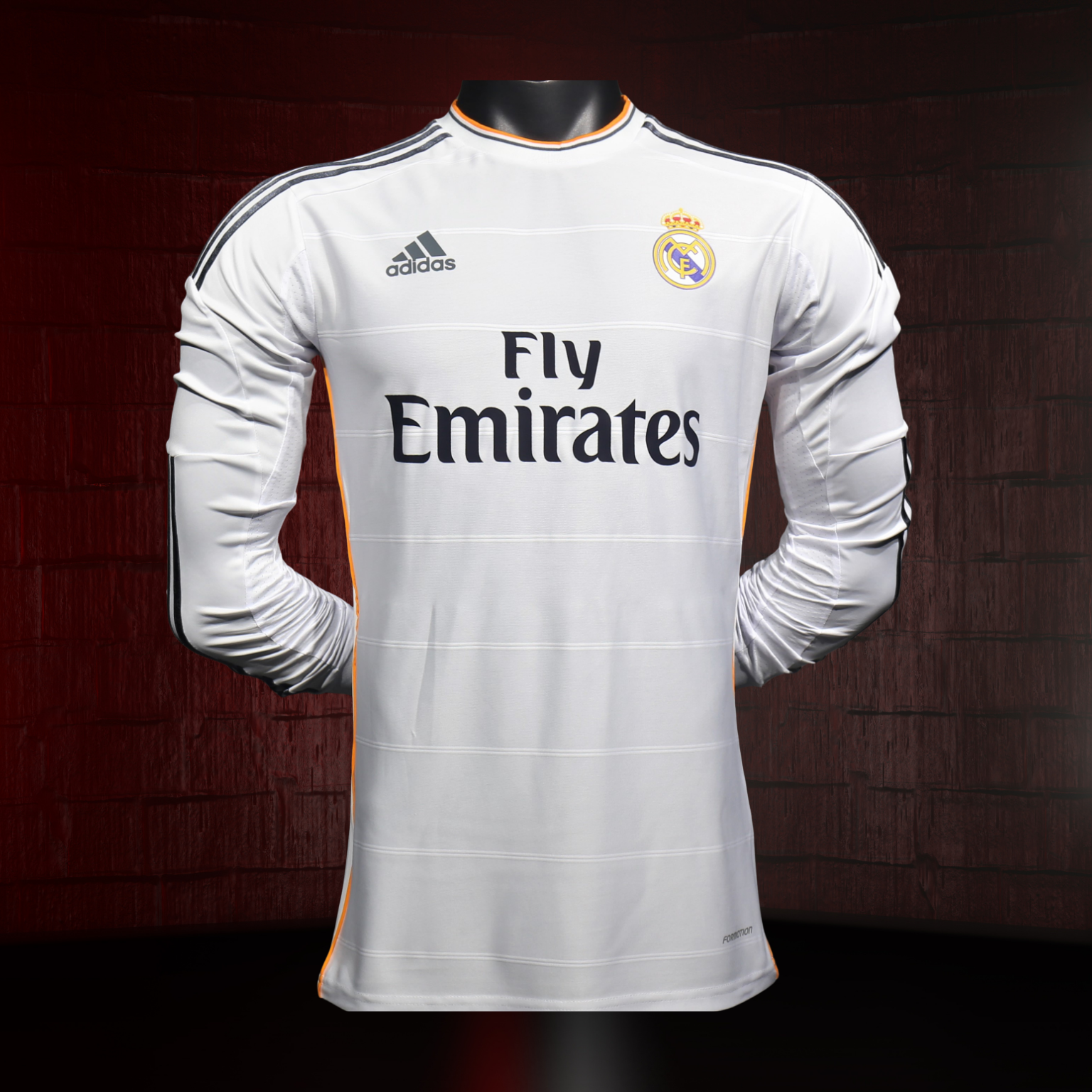 Real Madrid 2013/14 – Jersey Local Authentic Retro Manga Larga / Dorsal Incluido