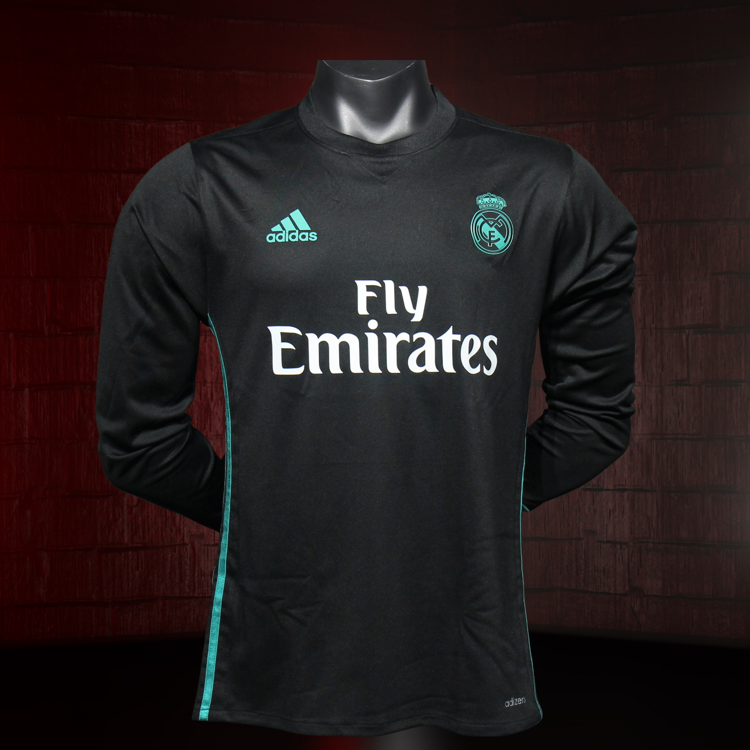 Real Madrid 2017/18 – Jersey Visitante Authentic Retro Manga Larga / Dorsal Incluido