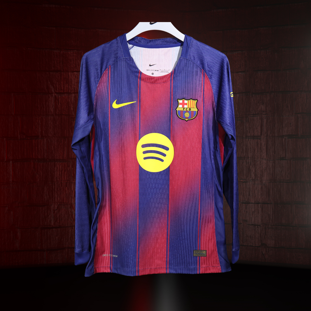 FC Barcelona 2025/26 – Jersey Local Manga Larga Autentic / Dorsal Incluido