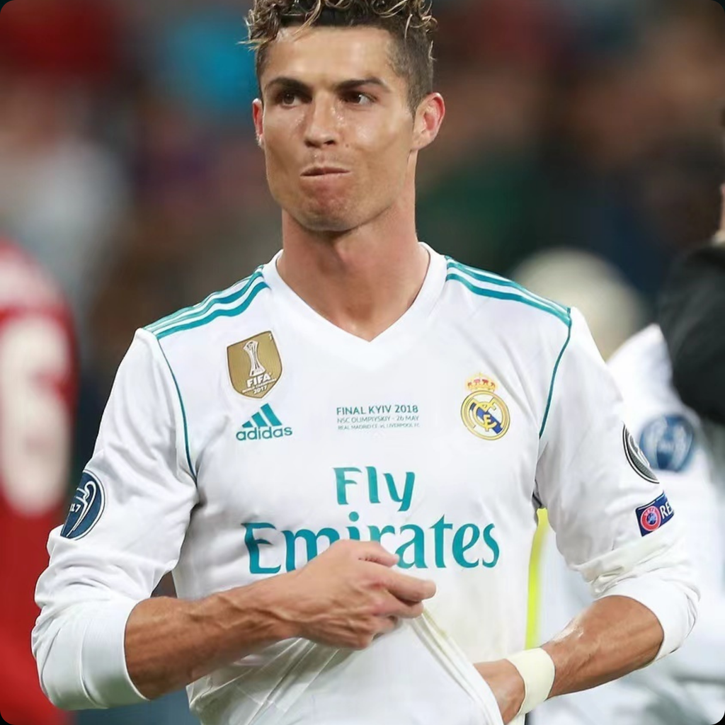 Real Madrid 2017/18 – Jersey Local Authentic Retro Manga Larga / Dorsal Incluido