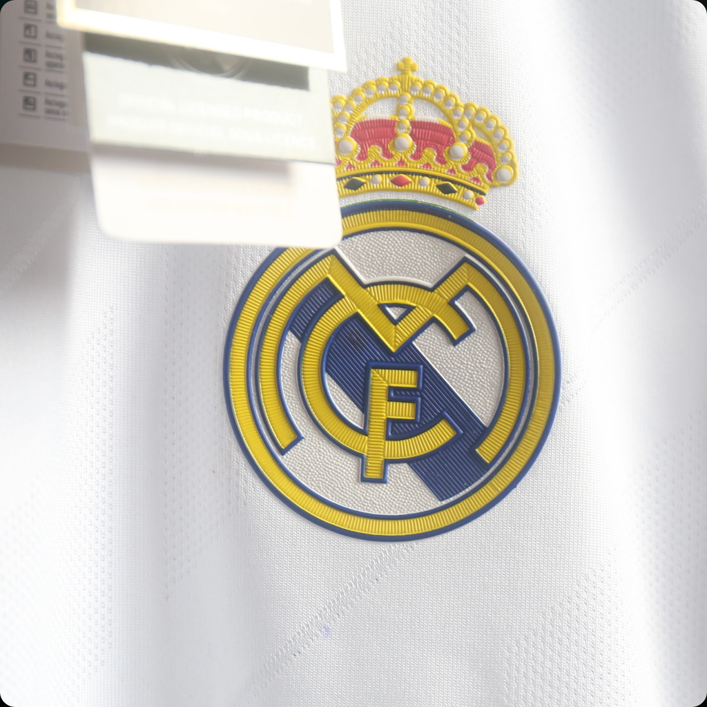 Real Madrid 2017/18 – Jersey Local Authentic Retro Manga Larga / Dorsal Incluido