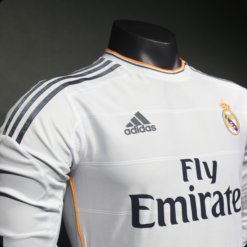 Real Madrid 2013/14 – Jersey Local Authentic Retro Manga Larga / Dorsal Incluido