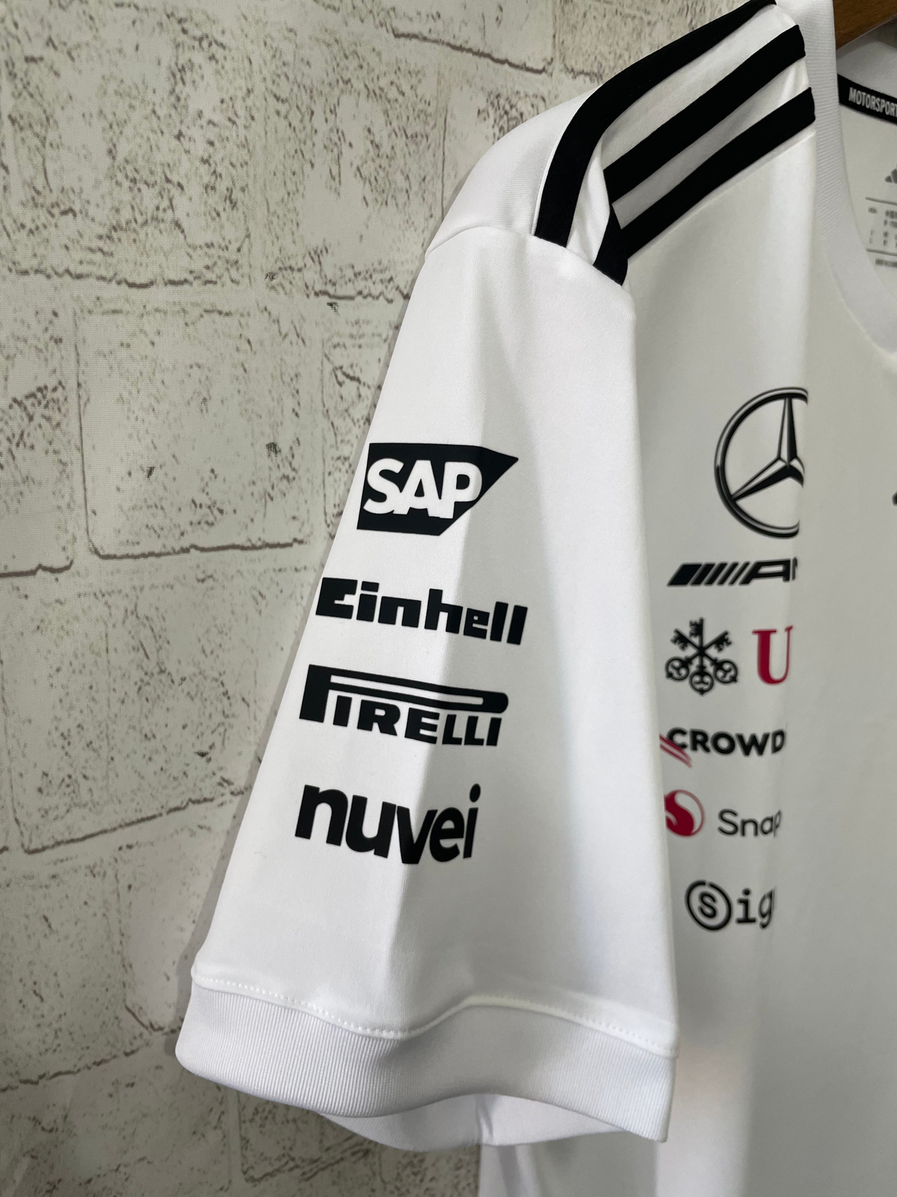 Jersey Blanco Authentic de Piloto del Equipo de F1 Mercedes-AMG Petronas 2025