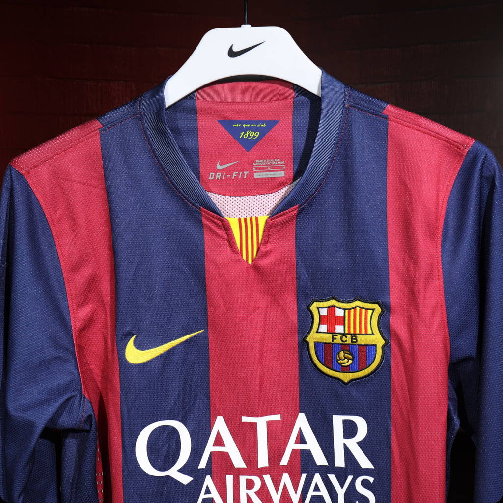 FC Barcelona 2014/15 – Jersey Local Authentic Retro Manga Larga / Dorsal Incluido