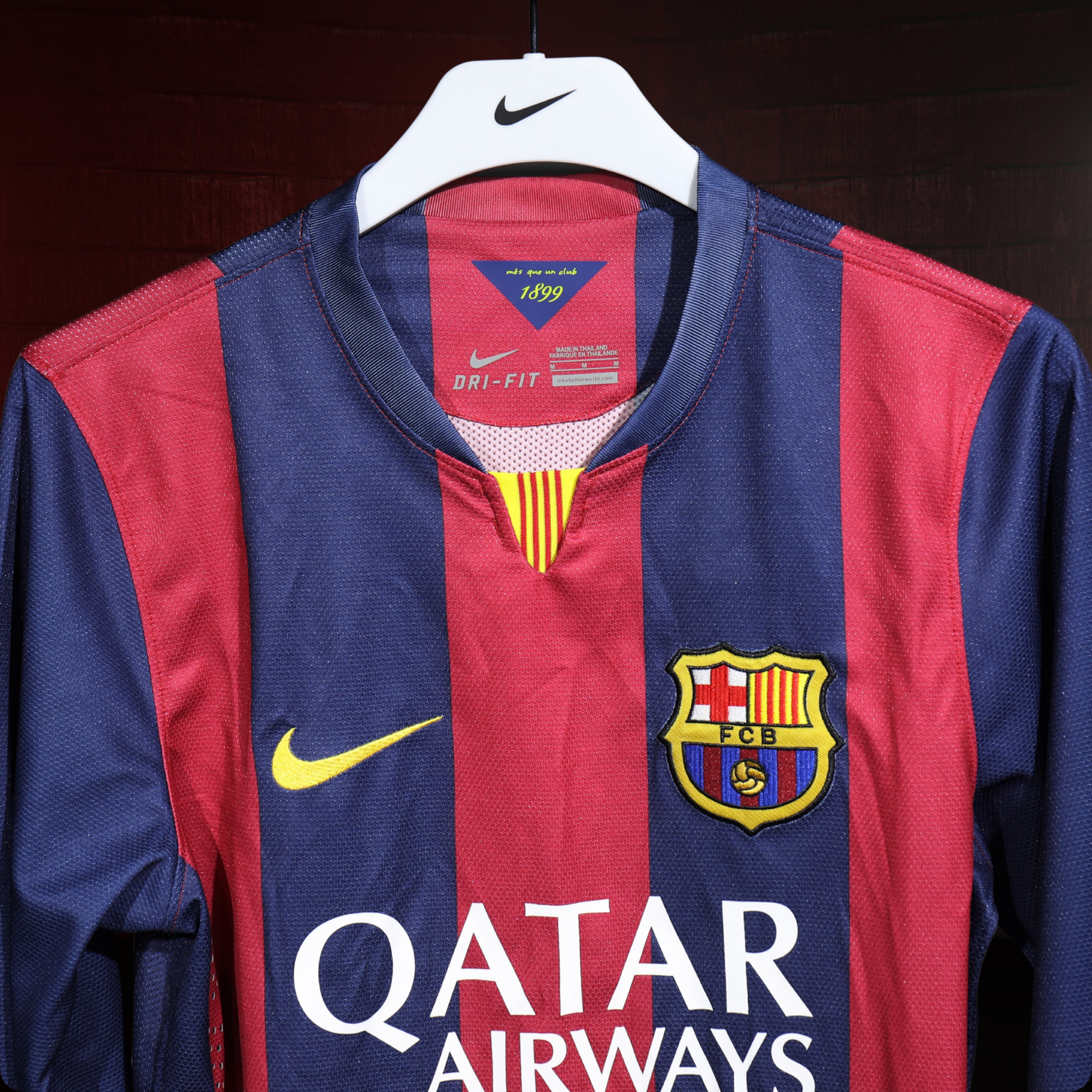 FC Barcelona 2014/15 – Jersey Local Authentic Retro Manga Larga / Dorsal Incluido