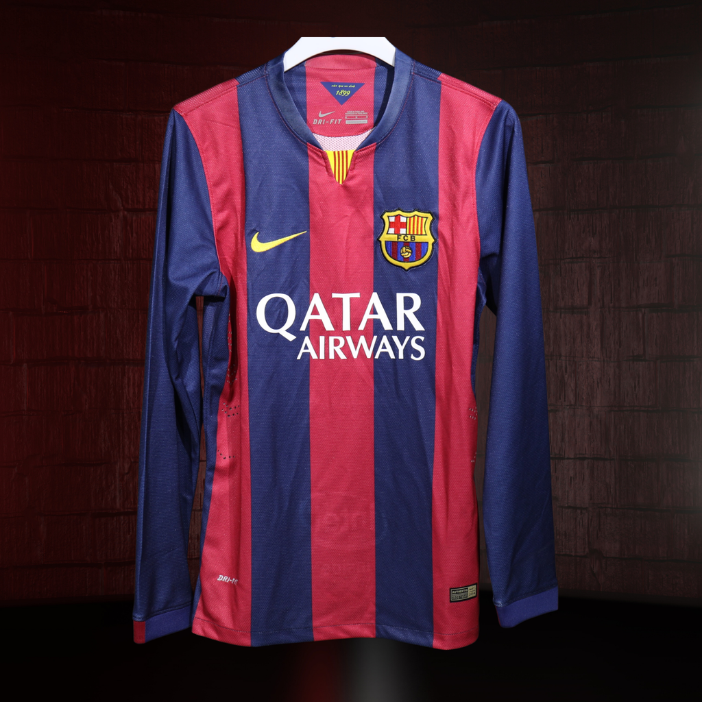 FC Barcelona 2014/15 – Jersey Local Authentic Retro Manga Larga / Dorsal Incluido