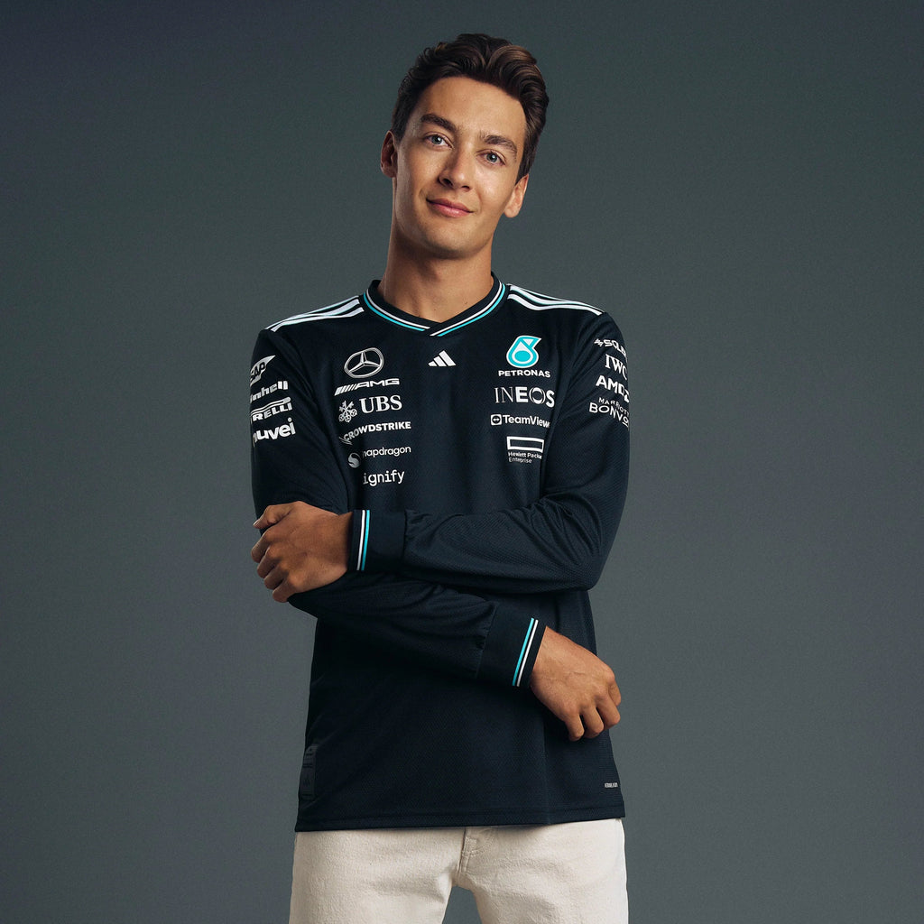 Jersey Authentic Manga Larga de Piloto del Equipo de F1 Mercedes-AMG Petronas 2025