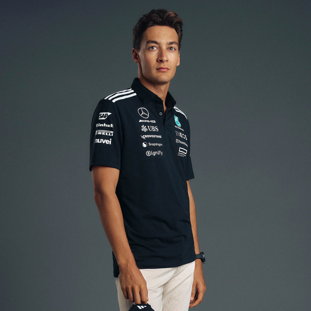 Polo negro oficial del Equipo de Mercedes-AMG Petronas 2025