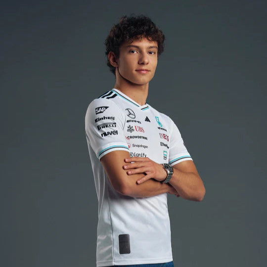 Jersey Blanco Authentic de Piloto del Equipo de F1 Mercedes-AMG Petronas 2025