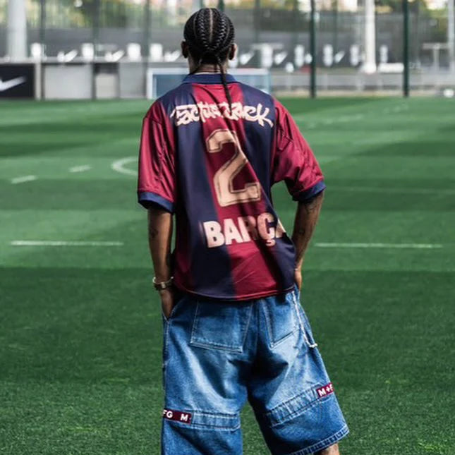 Travis Scott X FC Barcelona Retro Skeleton Jersey 00/01