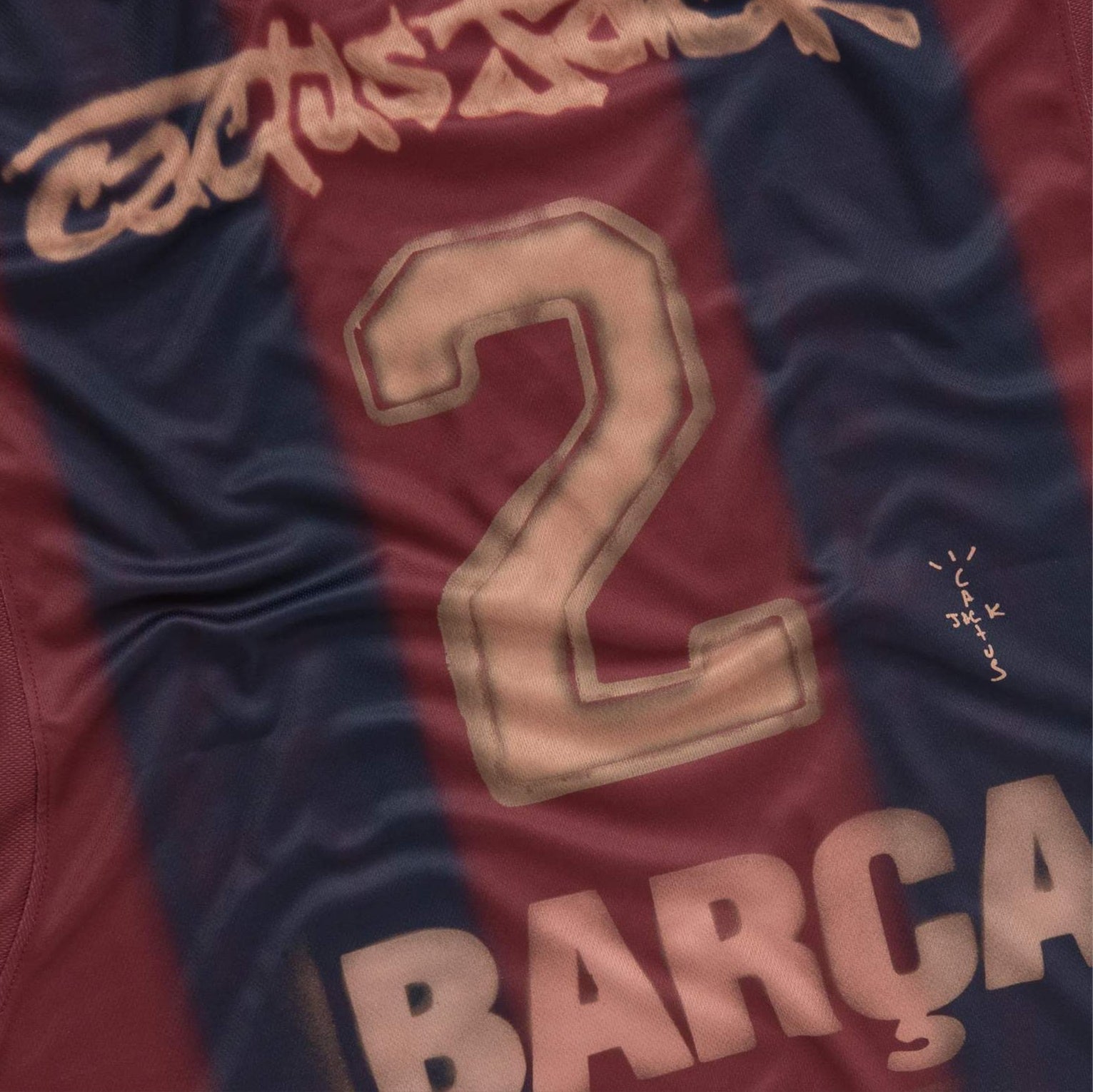 Travis Scott X FC Barcelona Retro Skeleton Jersey 00/01