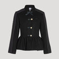 Chaqueta adidas Peplum bordada mujer color negro estilo oriental con alamares