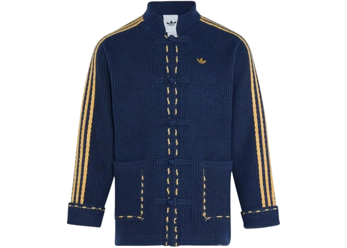 Chaqueta adidas Tang tejida hombre color azul marino con alamares tejidos