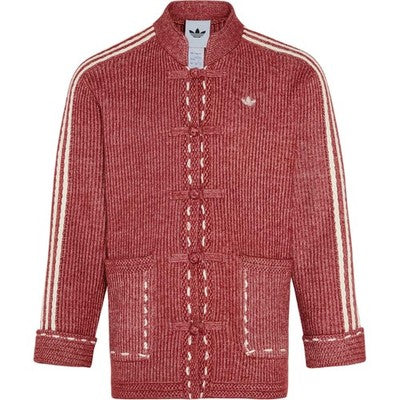 Chaqueta adidas Tang tejida hombre color rojo jaspeado con alamares tejidos