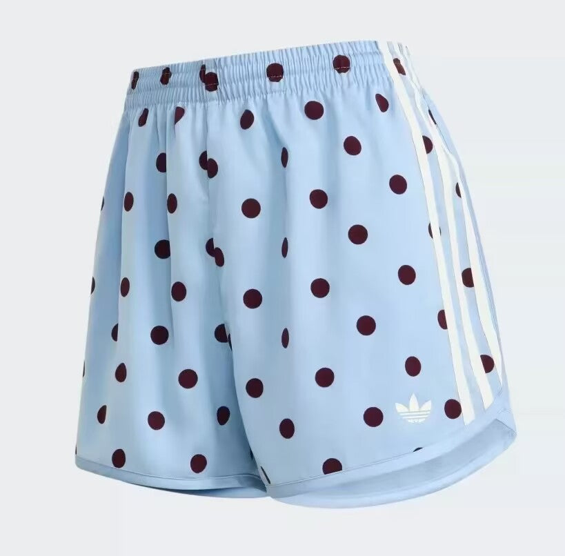Shorts adidas Polka Dot mujer color azul cielo con lunares estilo sprinter